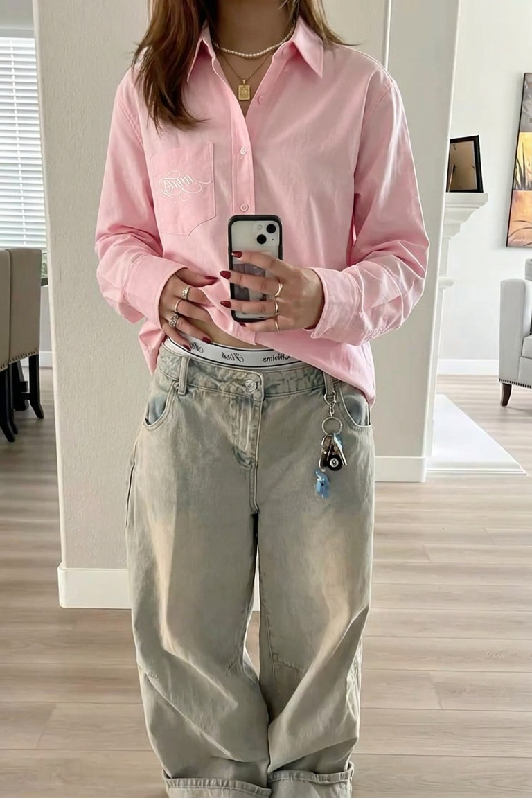 Camicia Boxy Baby Pink